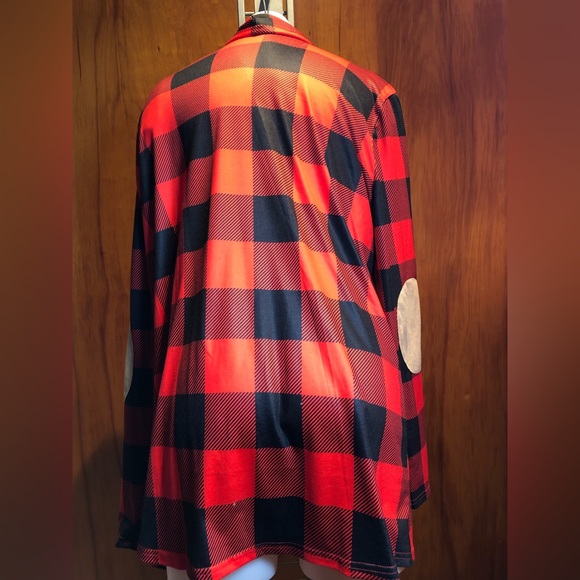 Red And Black Checker Stole 2X With Padded Elbows PF - Picture 4 of 6